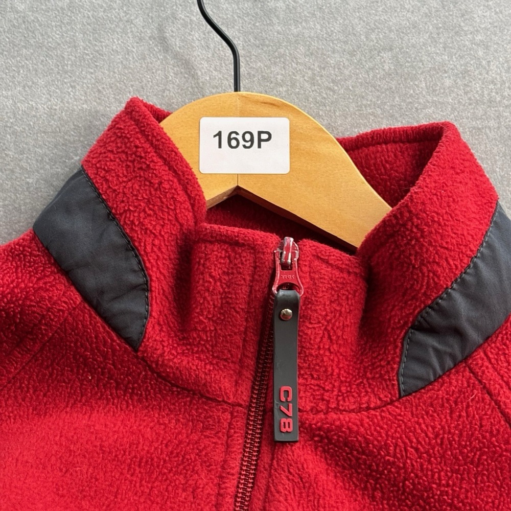 CHAPS Ralph Lauren Men's Full Zip Red Grey Padded Fleece Jacket Y2K Size Large - Picture 13 of 13